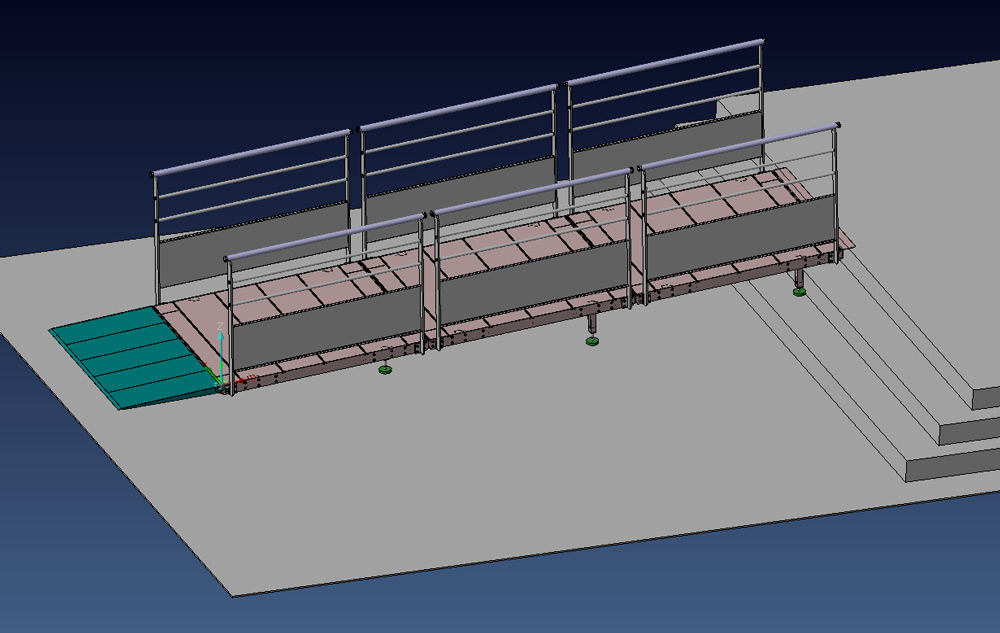 Modélisation 3D de la rampe d'accès sur site