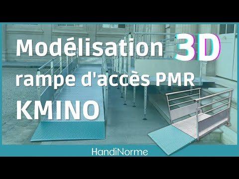 Rampe d'accès PMR fixe modulaire KMINO en acier galvanisé installée au musée des Archives nationales à Paris