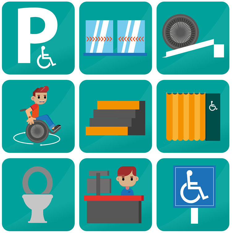 accessibilité commerce commerce pmr mise en accessibilité aménagement magasin pmr entrée accessible cheminement accessible signalétique accessible rampe d’accès commerce normes accessibilité commerce inclusion clients handicapés